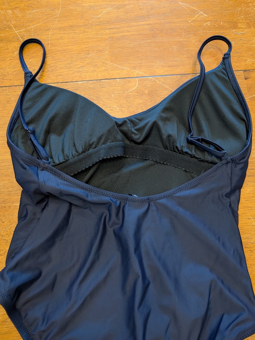 J. Crew Re-imagined Navy Scoop Neck One-Piece Swimsuit - Picture 4 of 5